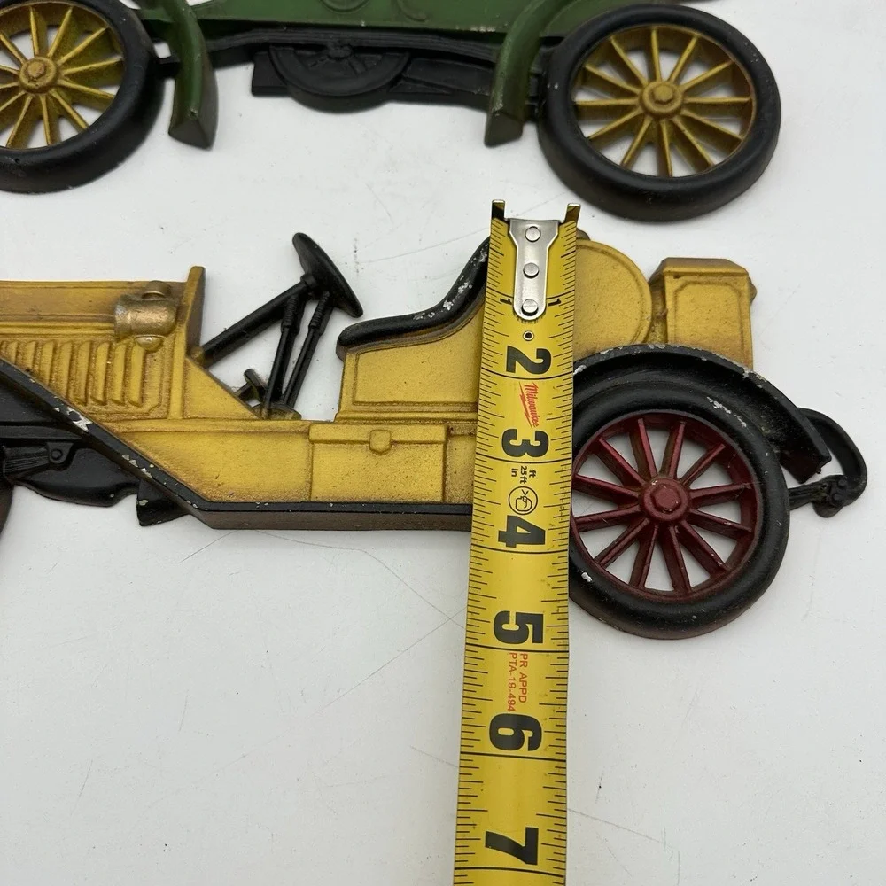 LOT OF 3 Vintage Sexton Cast Metal Plaques Wall Hangers Antique Model Cars